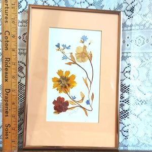 Handmade pressed flowers art frame